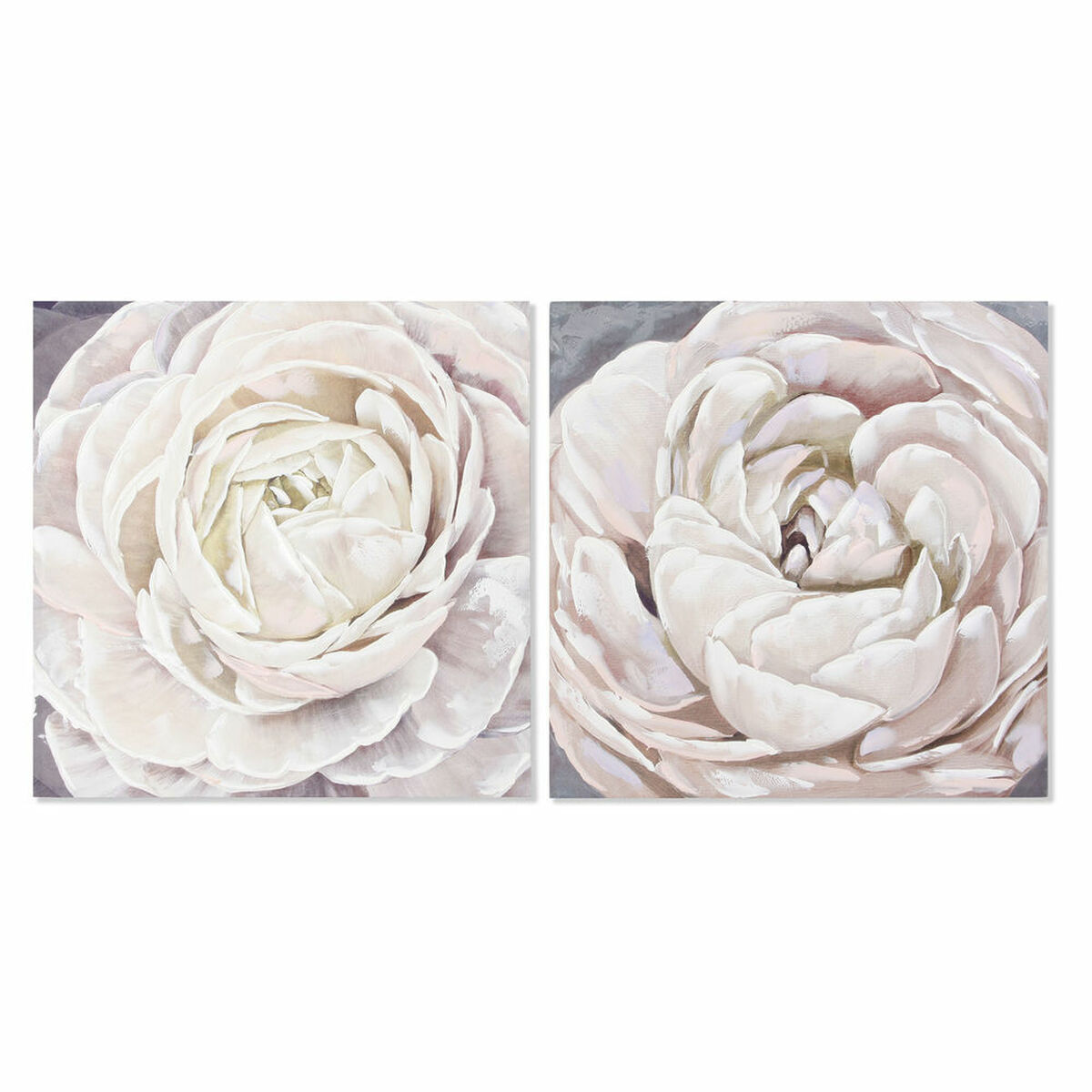 Toile DKD Home Decor Toile Bois MDF 80 x 3 x 80 cm Fleur