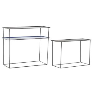 Ensemble de meubles DKD Home Decor Bleu Noir 70 x 27 x 45 cm 40 x 27 x 45 cm 80 x 27 x 65 cm 80 x 27,5 x 65 cm