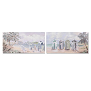 Toile Home ESPRIT Toile Bois MDF 120 x 3 x 60 cm Plage