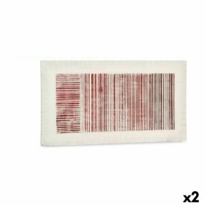 Toile Gift Decor Blanc Rose Rayures Avec relief 110 x 60 x 2,5 cm (2 Unités)