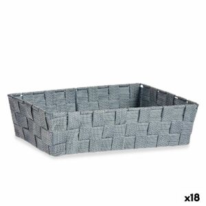 Panier Multi-usages Kipit Gris Polyester Tissu Tressée 3,8 L (18 Unités)