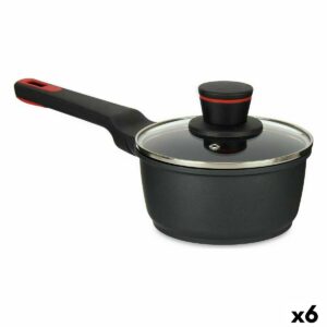 Casserole avec couvercle Kinvara Noir Métal Aluminium — Lot de 6